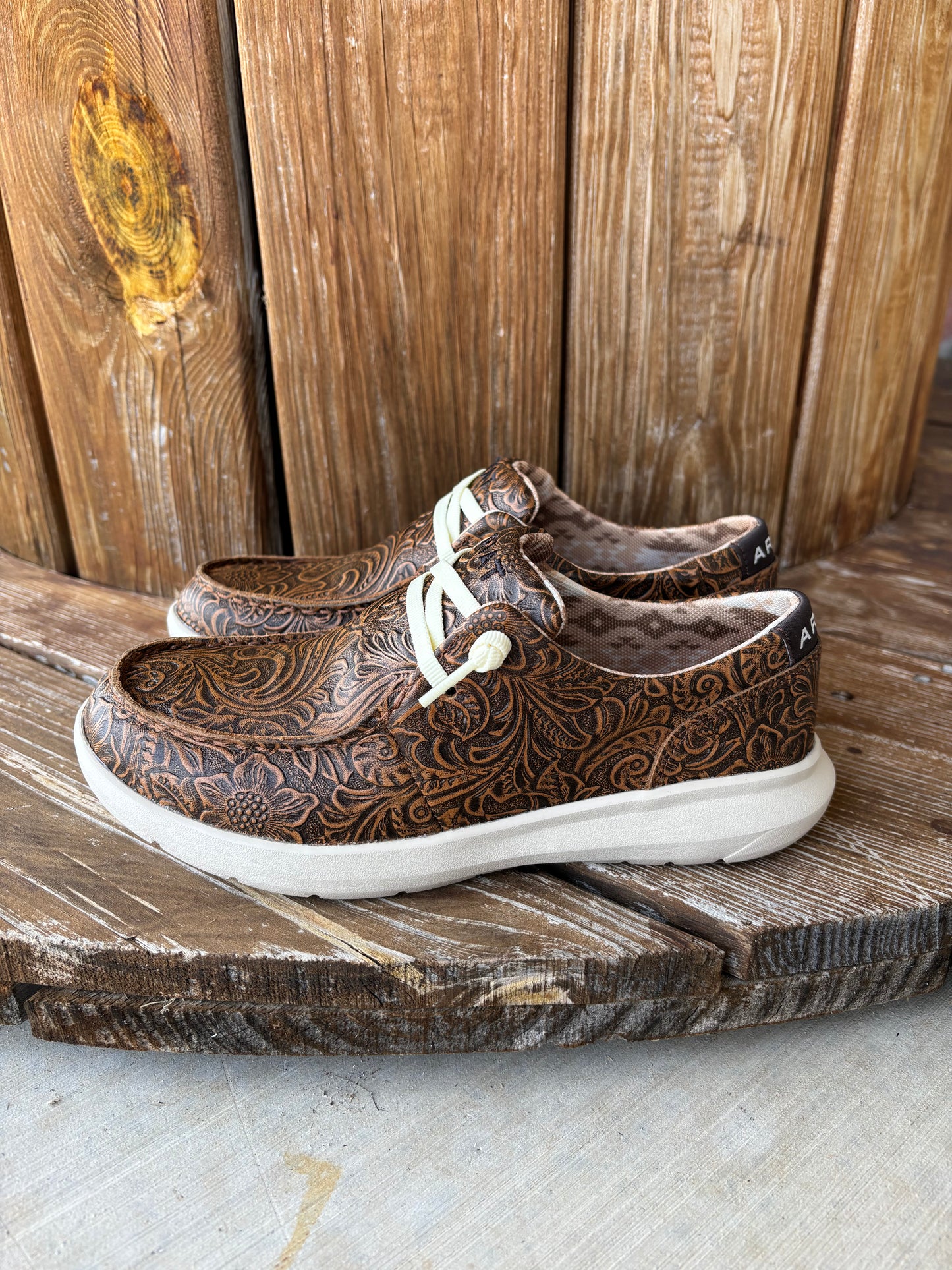Women's Brown Floral Embossed Hilo by Ariat