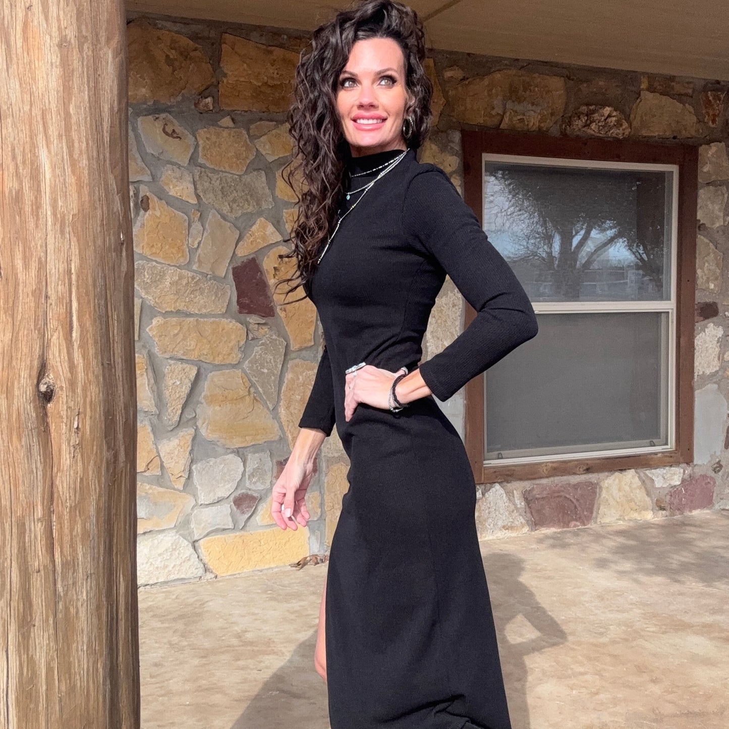 Black Saddle Siren Dress