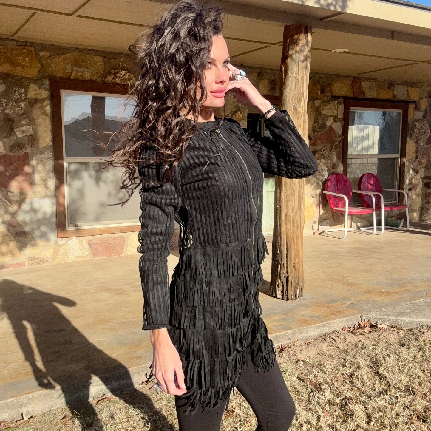 Midnight Outlaw Fringe Jacket