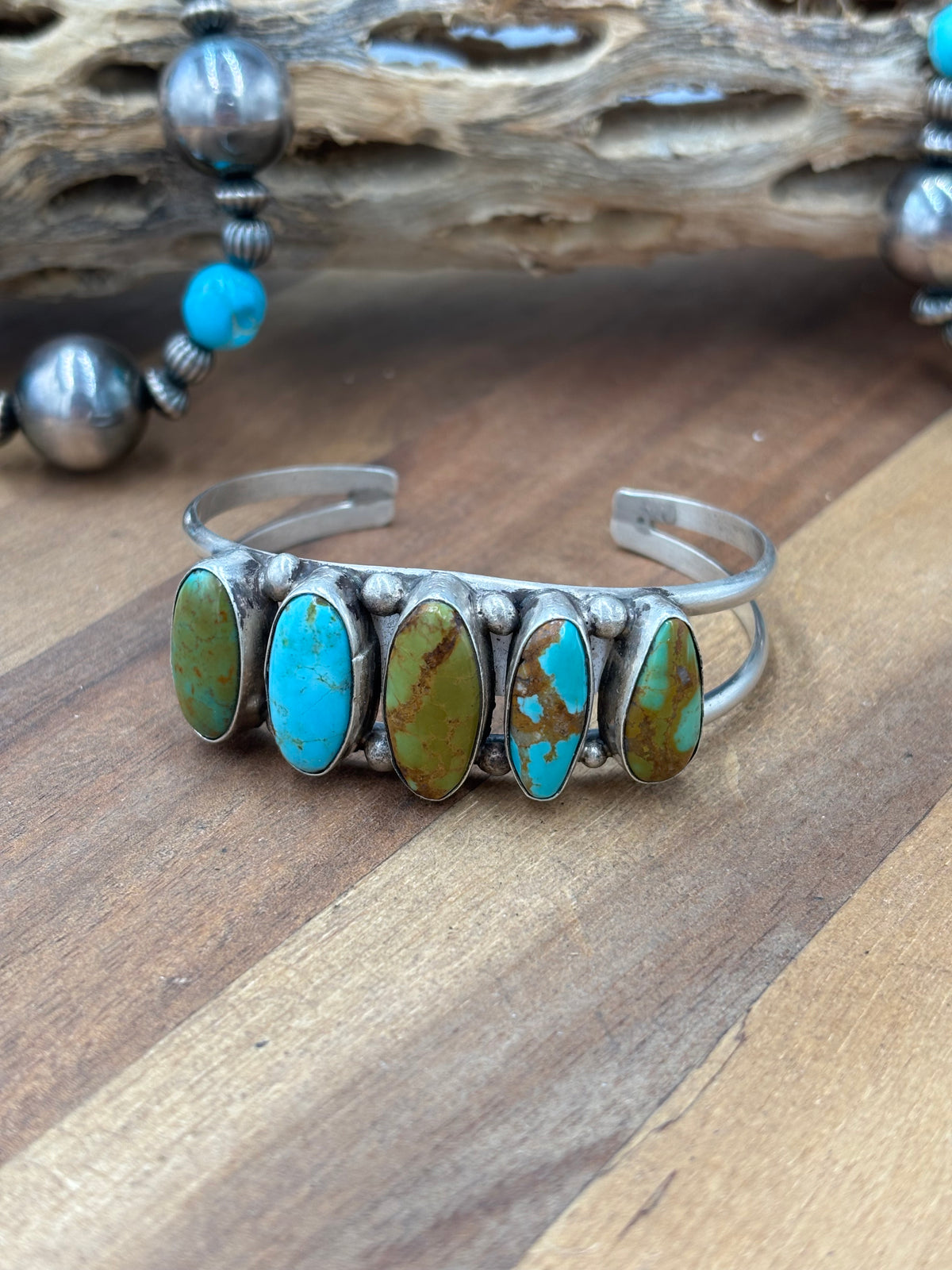 Kingman Turquoise #92-1 Cuff by Augustine Largo, Navajo