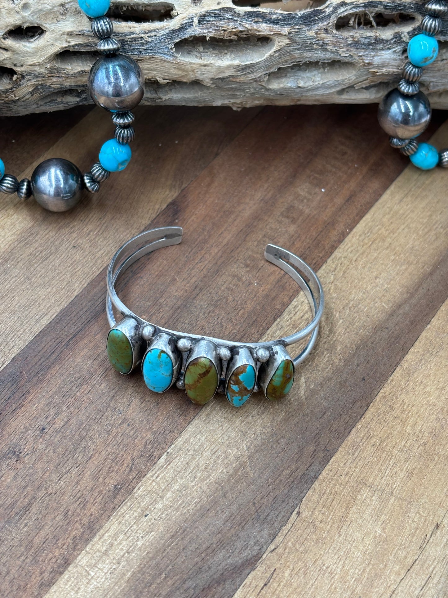 Kingman Turquoise #92-1 Cuff by Augustine Largo, Navajo