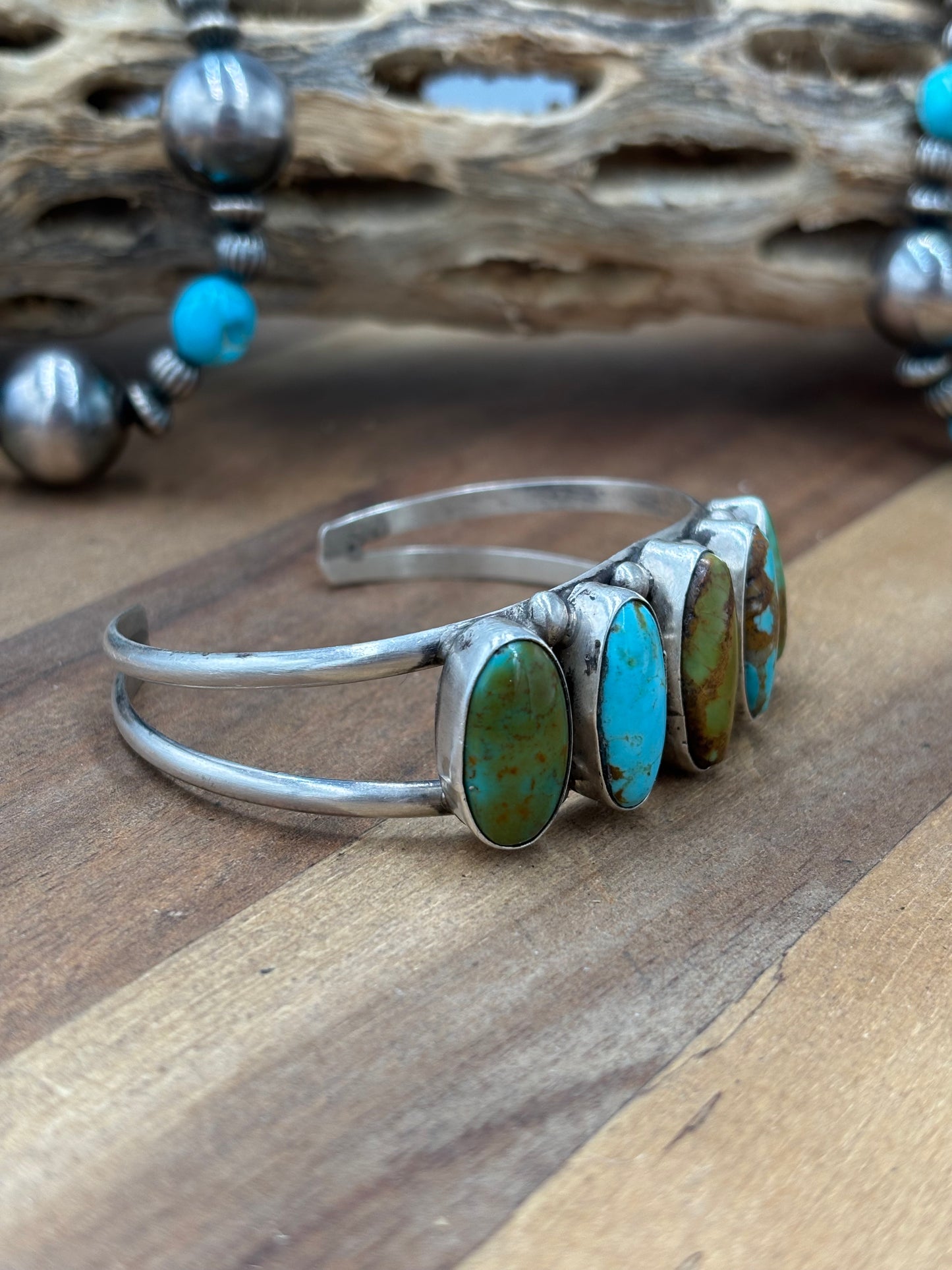 Kingman Turquoise #92-1 Cuff by Augustine Largo, Navajo