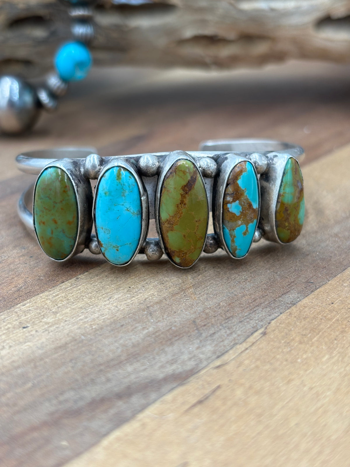 Kingman Turquoise #92-1 Cuff by Augustine Largo, Navajo