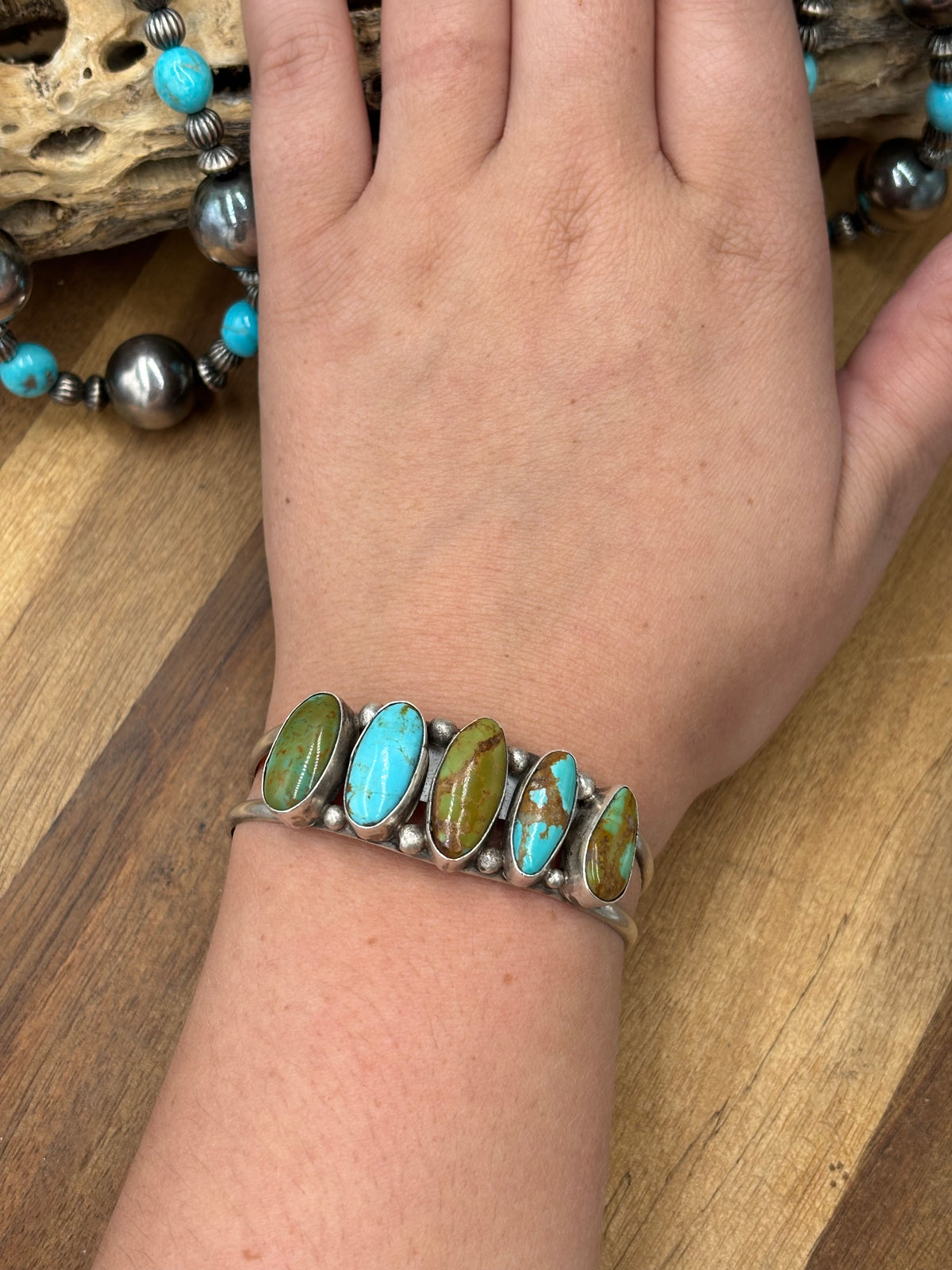 Kingman Turquoise #92-1 Cuff by Augustine Largo, Navajo