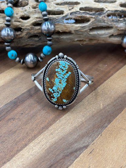 Mine #8 Turquoise #92-2 Cuff by Eugene Belone, Navajo