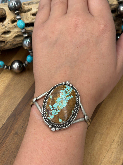 Mine #8 Turquoise #92-2 Cuff by Eugene Belone, Navajo