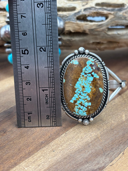 Mine #8 Turquoise #92-2 Cuff by Eugene Belone, Navajo