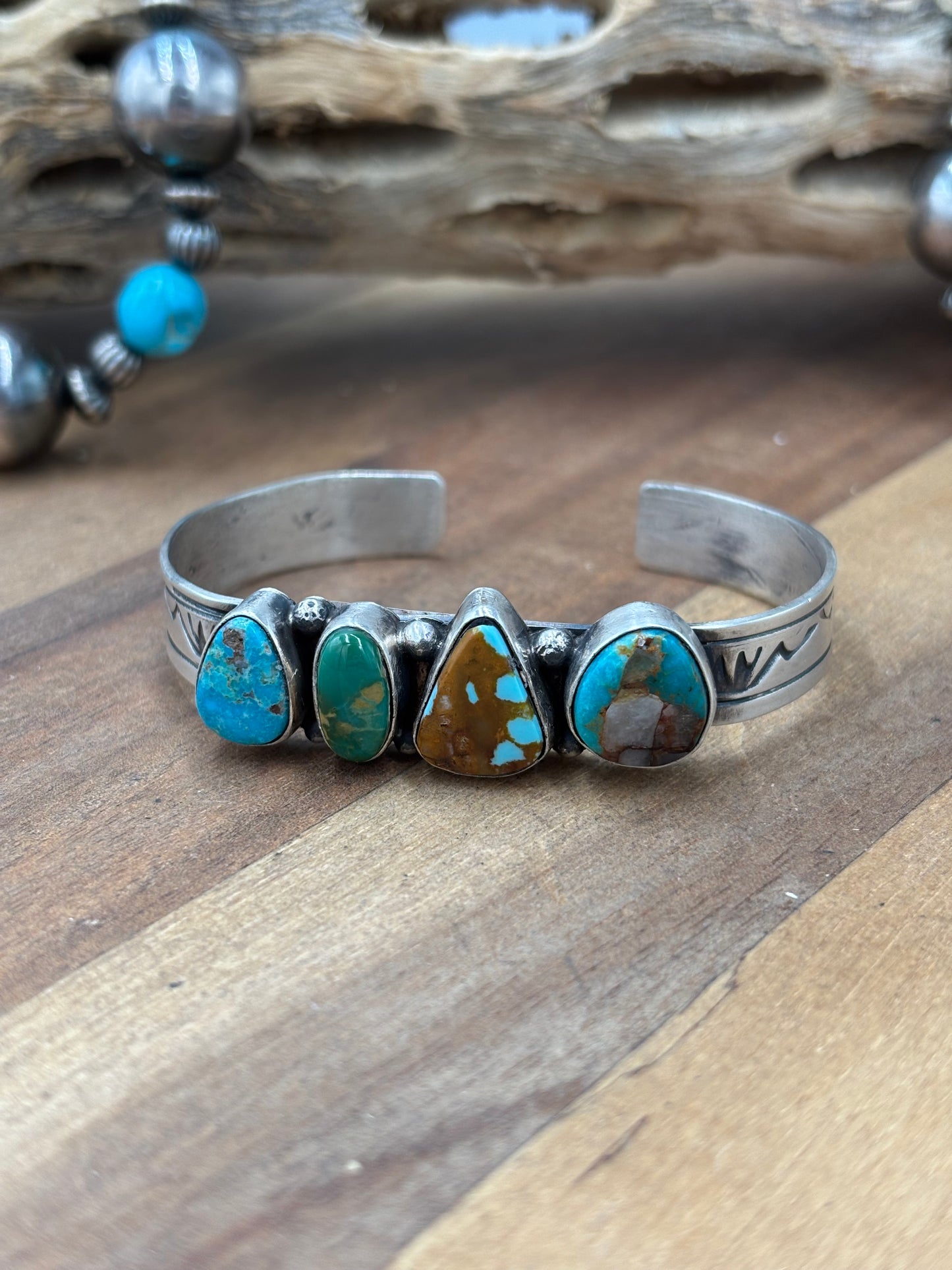 Royston Turquoise #92-4 Cuff by Rick Enriquez, Navajo
