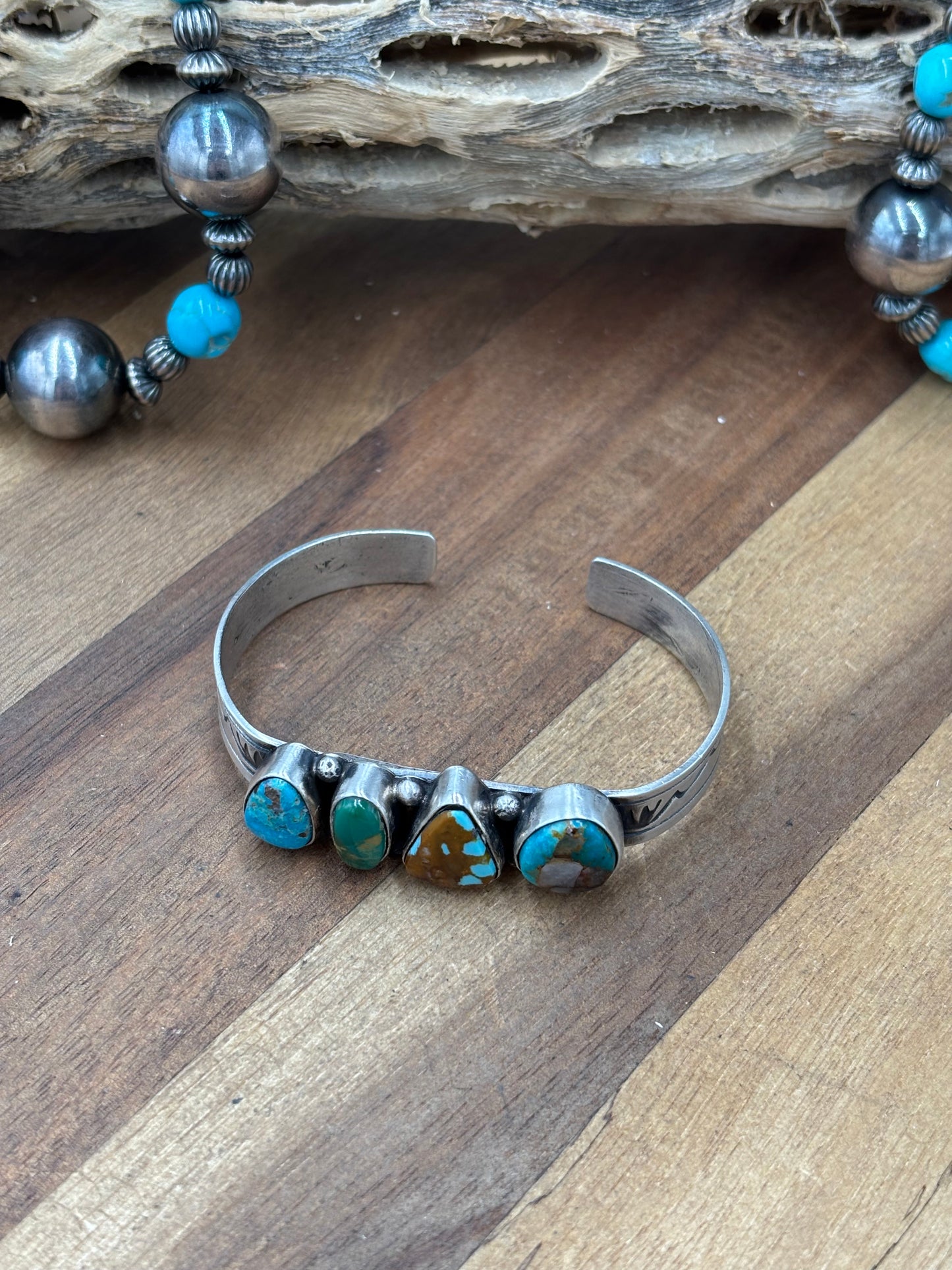 Royston Turquoise #92-4 Cuff by Rick Enriquez, Navajo