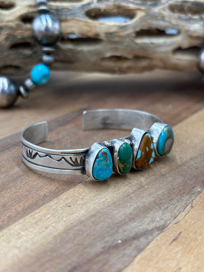 Royston Turquoise #92-4 Cuff by Rick Enriquez, Navajo
