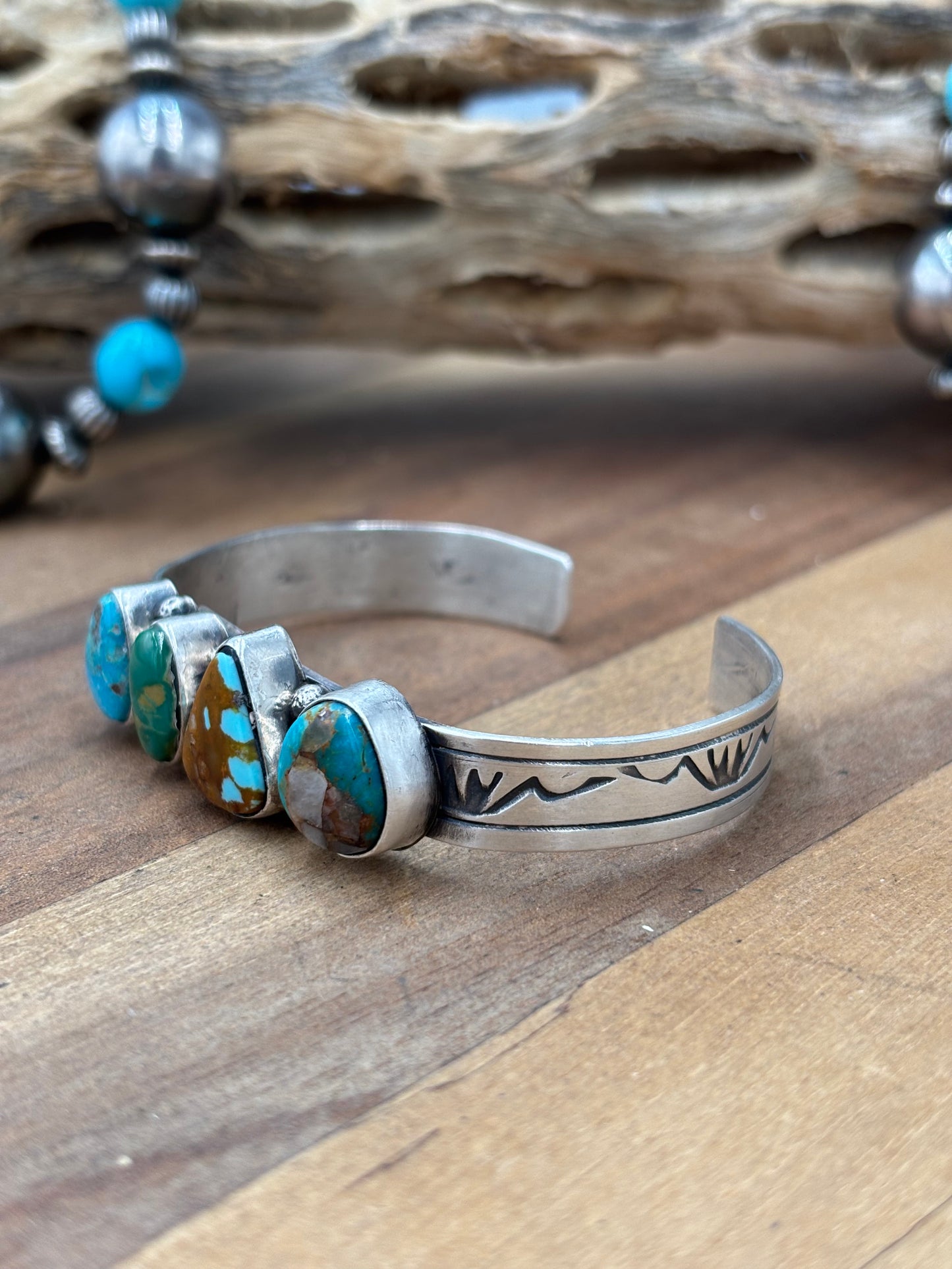 Royston Turquoise #92-4 Cuff by Rick Enriquez, Navajo
