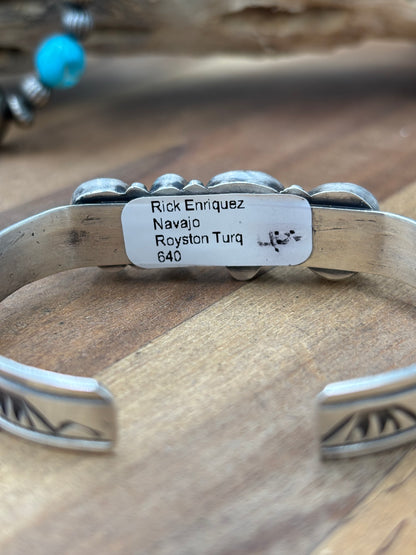 Royston Turquoise #92-4 Cuff by Rick Enriquez, Navajo