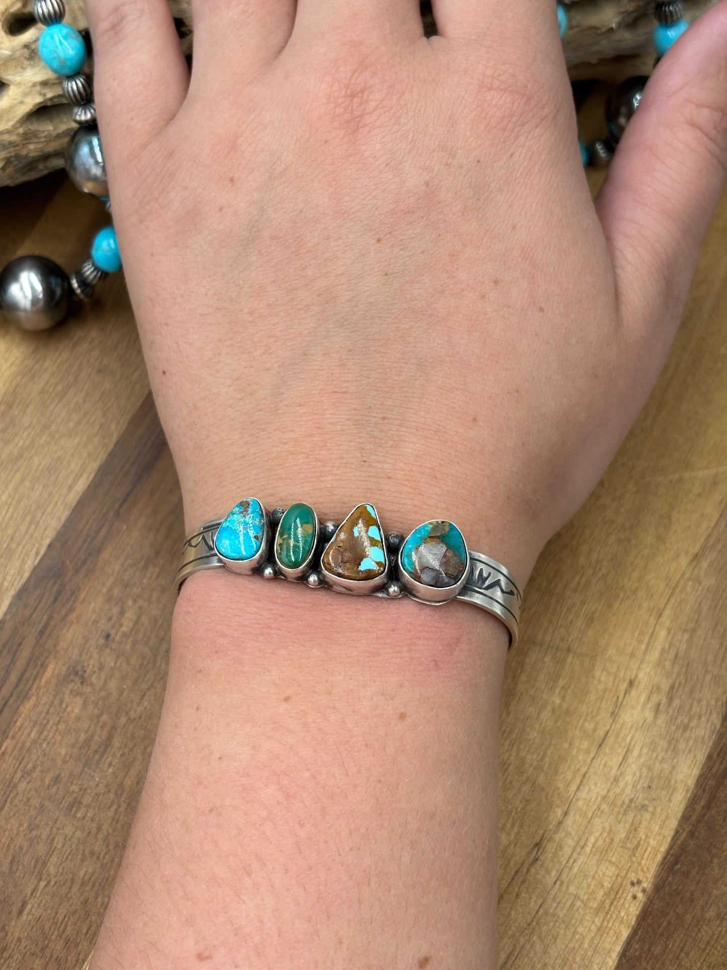 Royston Turquoise #92-4 Cuff by Rick Enriquez, Navajo