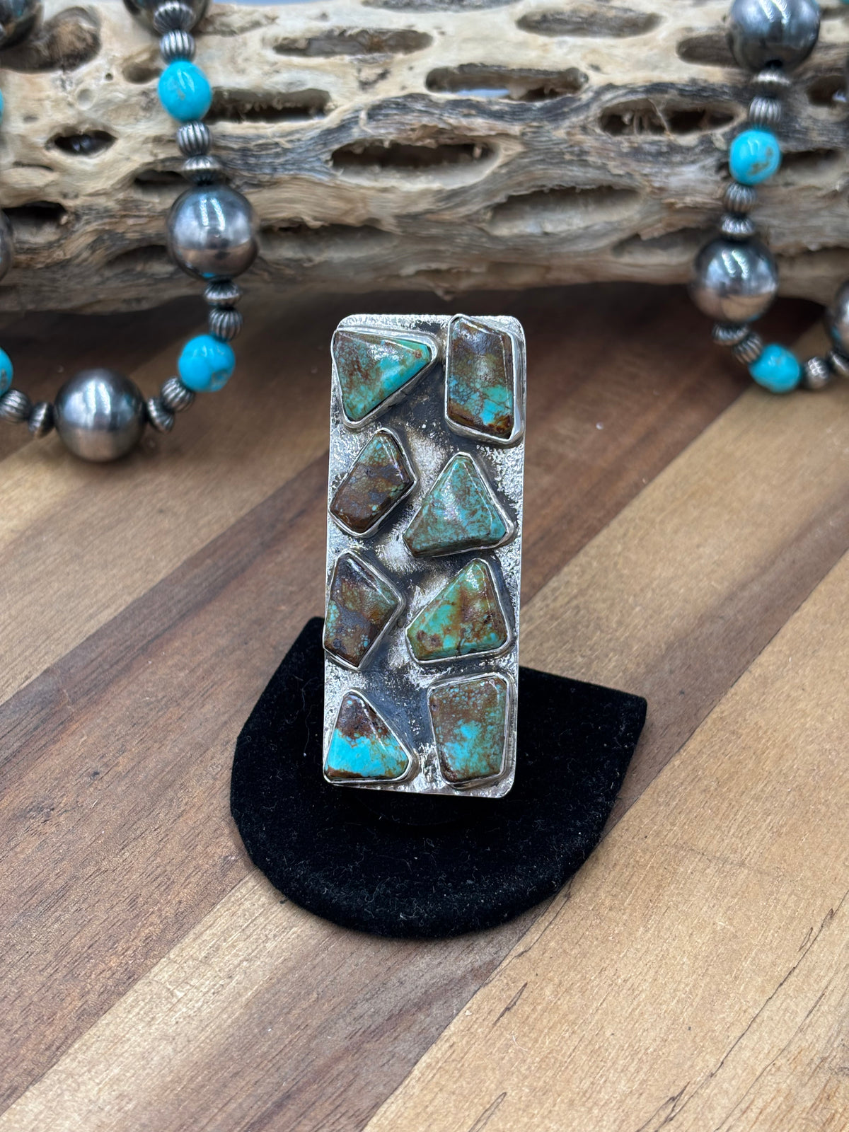 Turquoise #92-5 Adjustable Ring by Jude Candeleria, Navajo