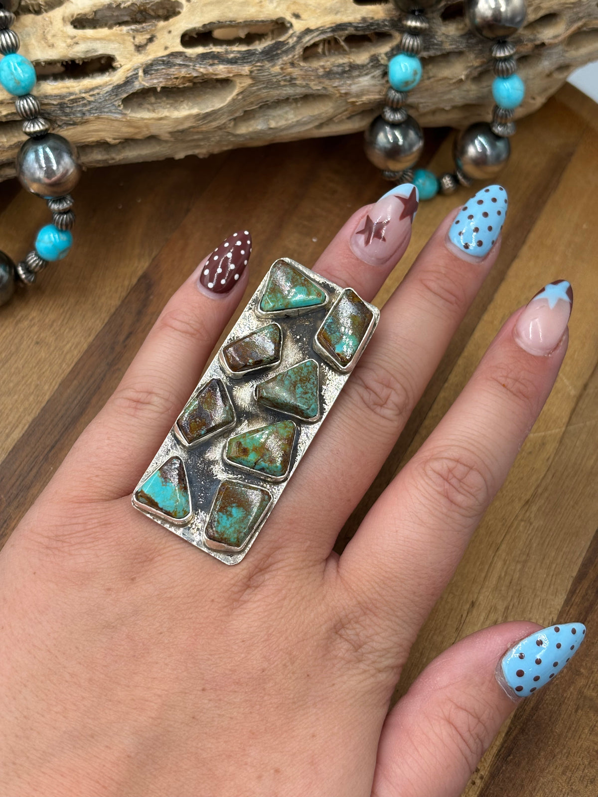 Turquoise #92-5 Adjustable Ring by Jude Candeleria, Navajo