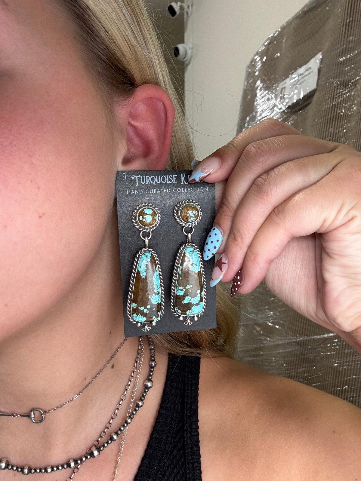 Mine #8 #92-5B Earrings by Chassity Belone, Navajo