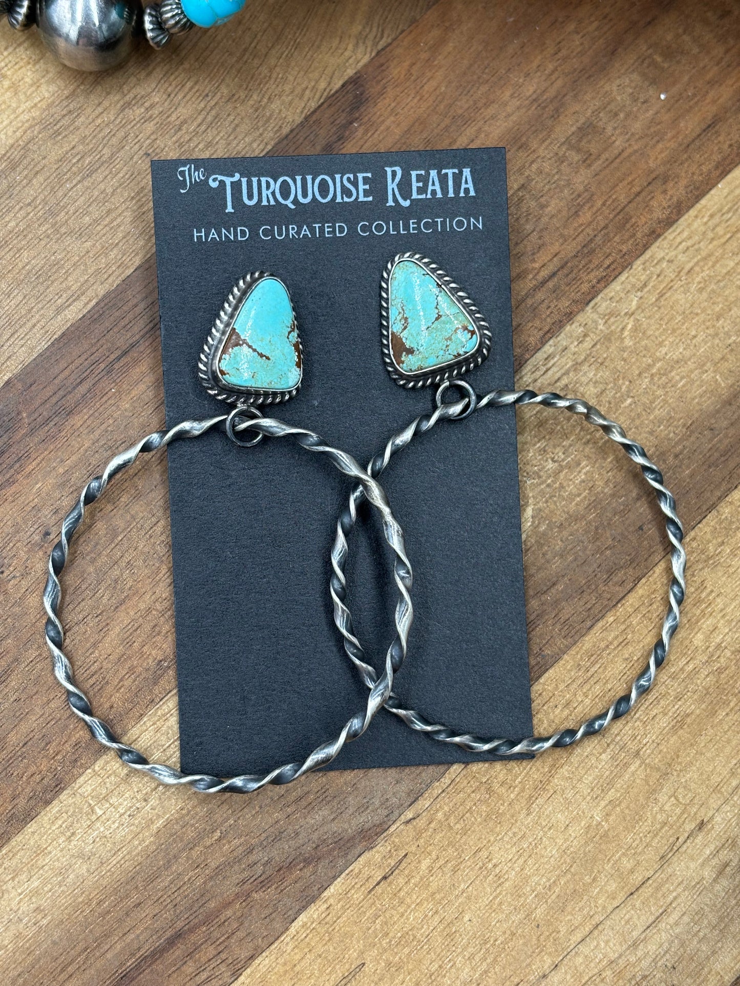 Mine #8 #92-6B Hoop Earrings by Elouise Kee, Navajo