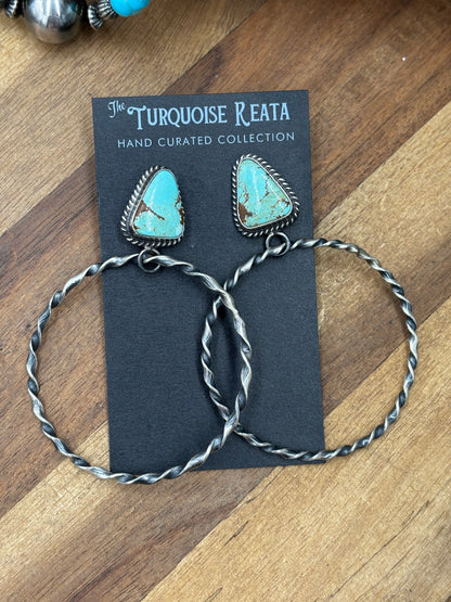 Mine #8 #92-6B Hoop Earrings by Elouise Kee, Navajo