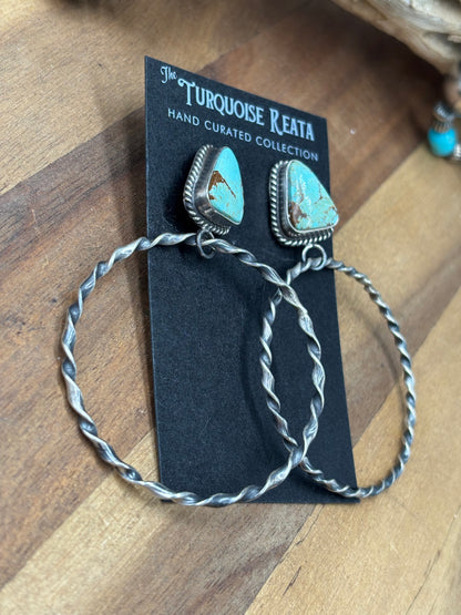 Mine #8 #92-6B Hoop Earrings by Elouise Kee, Navajo