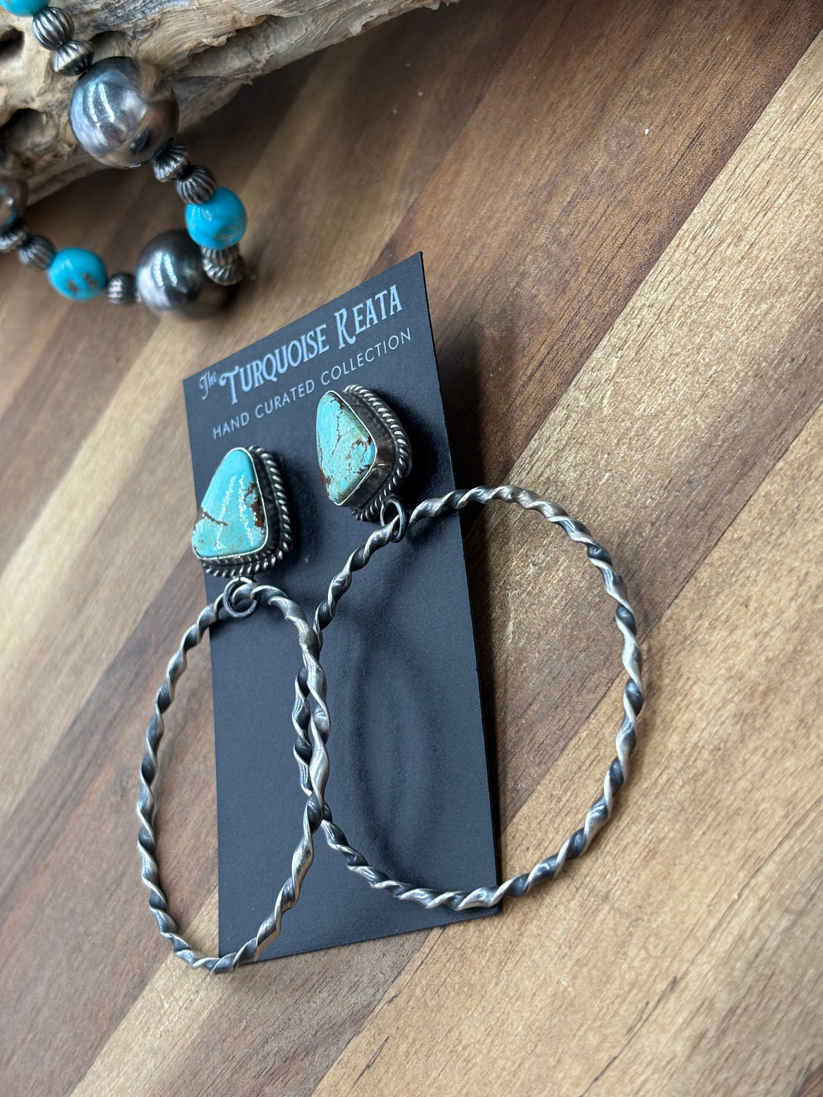 Mine #8 #92-6B Hoop Earrings by Elouise Kee, Navajo