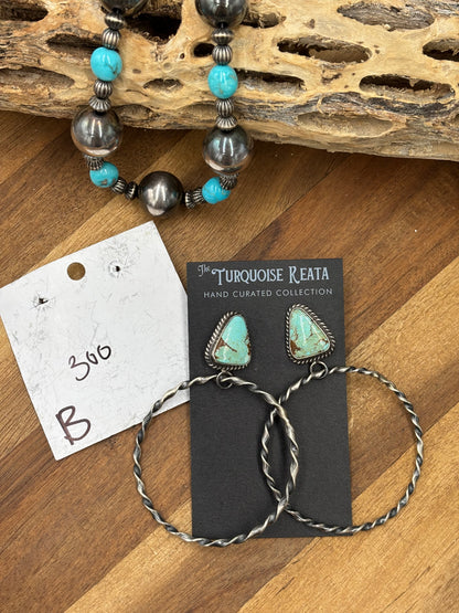Mine #8 #92-6B Hoop Earrings by Elouise Kee, Navajo