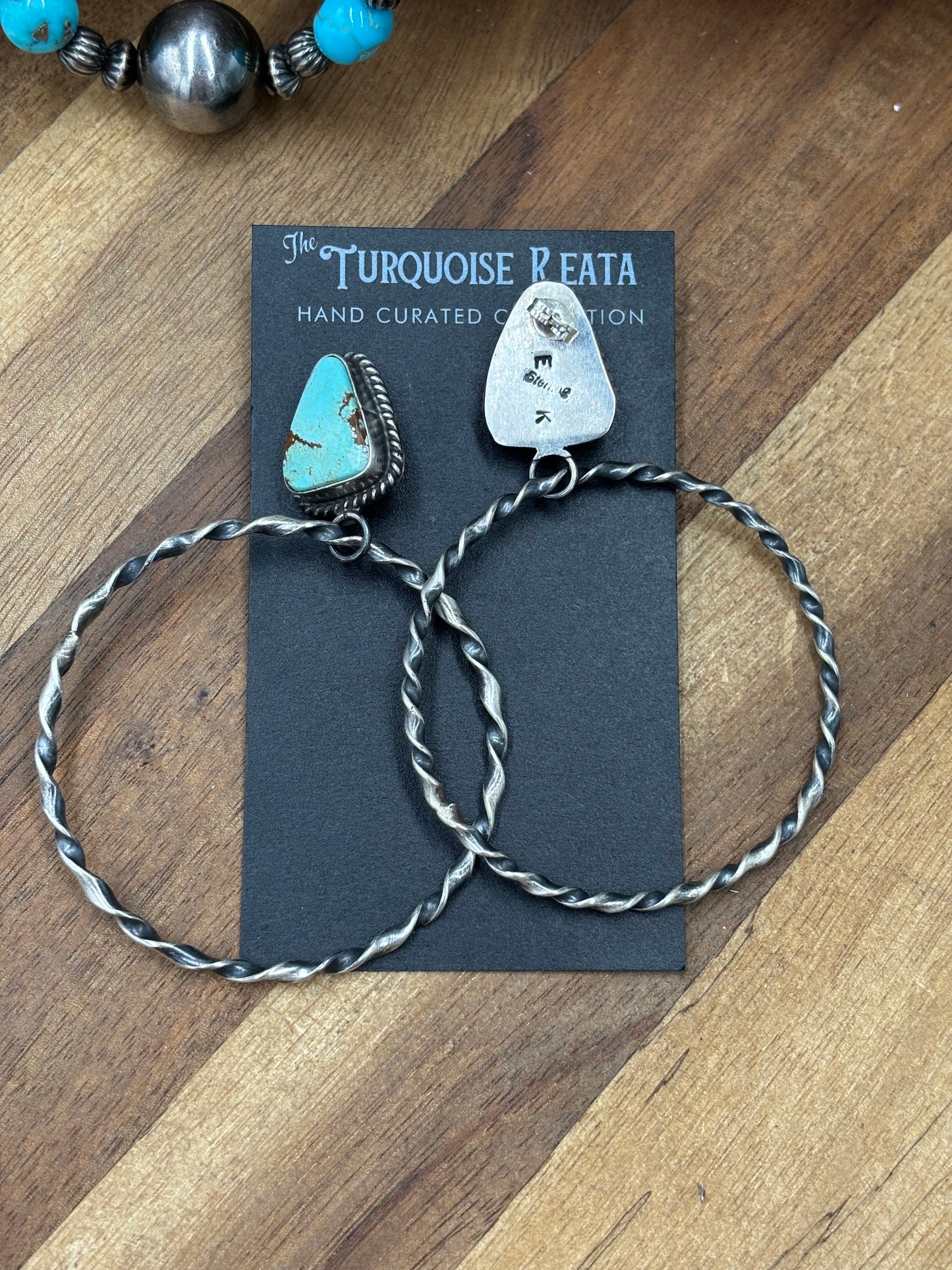 Mine #8 #92-6B Hoop Earrings by Elouise Kee, Navajo
