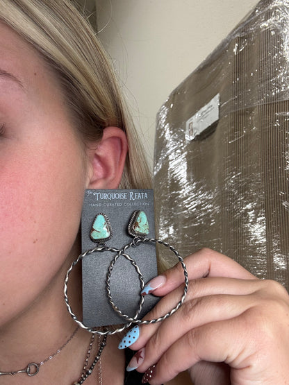 Mine #8 #92-6B Hoop Earrings by Elouise Kee, Navajo