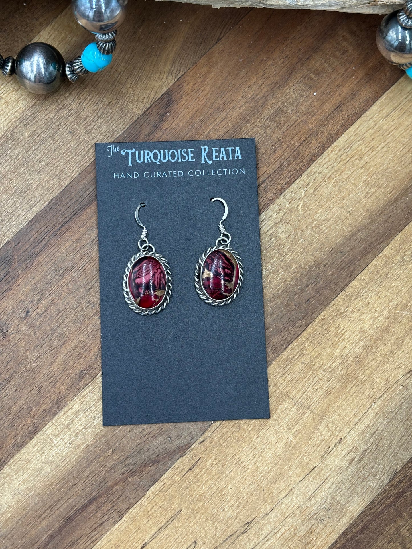Rose Dahlia #92-8 Earrings by Trish Largo, Navajo