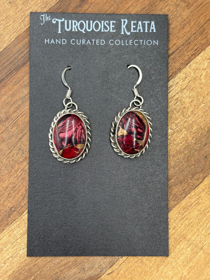 Rose Dahlia #92-8 Earrings by Trish Largo, Navajo