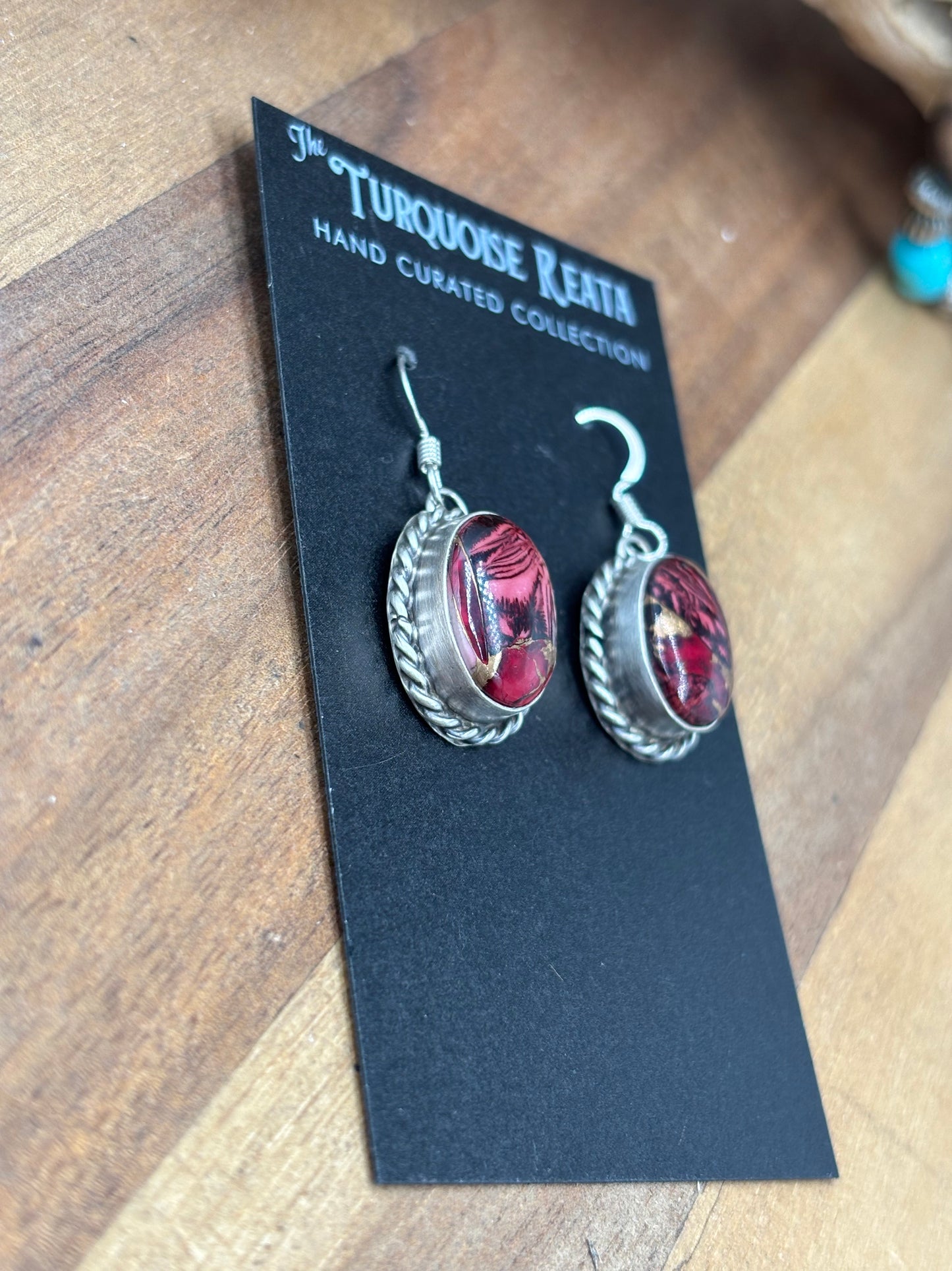 Rose Dahlia #92-8 Earrings by Trish Largo, Navajo
