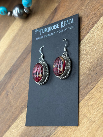 Rose Dahlia #92-8 Earrings by Trish Largo, Navajo