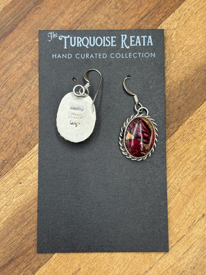 Rose Dahlia #92-8 Earrings by Trish Largo, Navajo