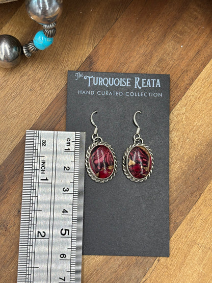 Rose Dahlia #92-8 Earrings by Trish Largo, Navajo