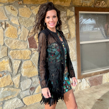 Midnight Outlaw Fringe Jacket