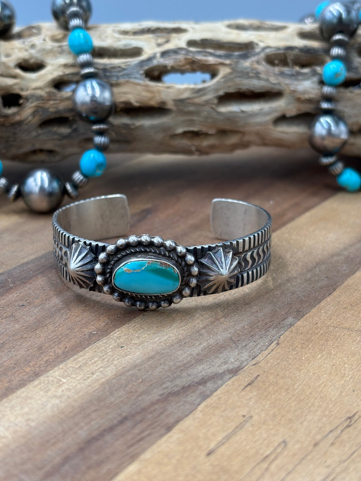 Sonoran Turquoise #92-10 Cuff by Tillie John, Navajo