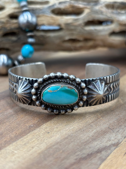 Sonoran Turquoise #92-10 Cuff by Tillie John, Navajo
