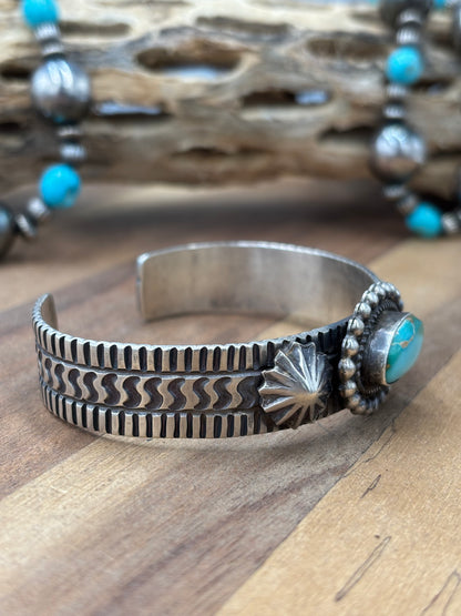 Sonoran Turquoise #92-10 Cuff by Tillie John, Navajo
