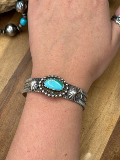Sonoran Turquoise #92-10 Cuff by Tillie John, Navajo