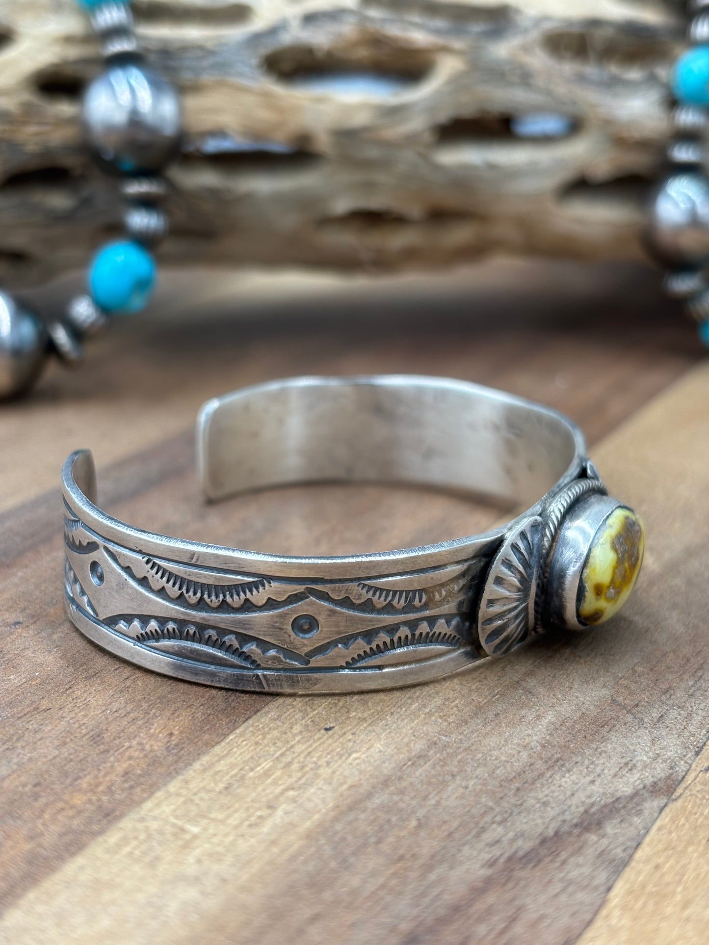 Palomino #92-11 Cuff by Tillie John, Navajo