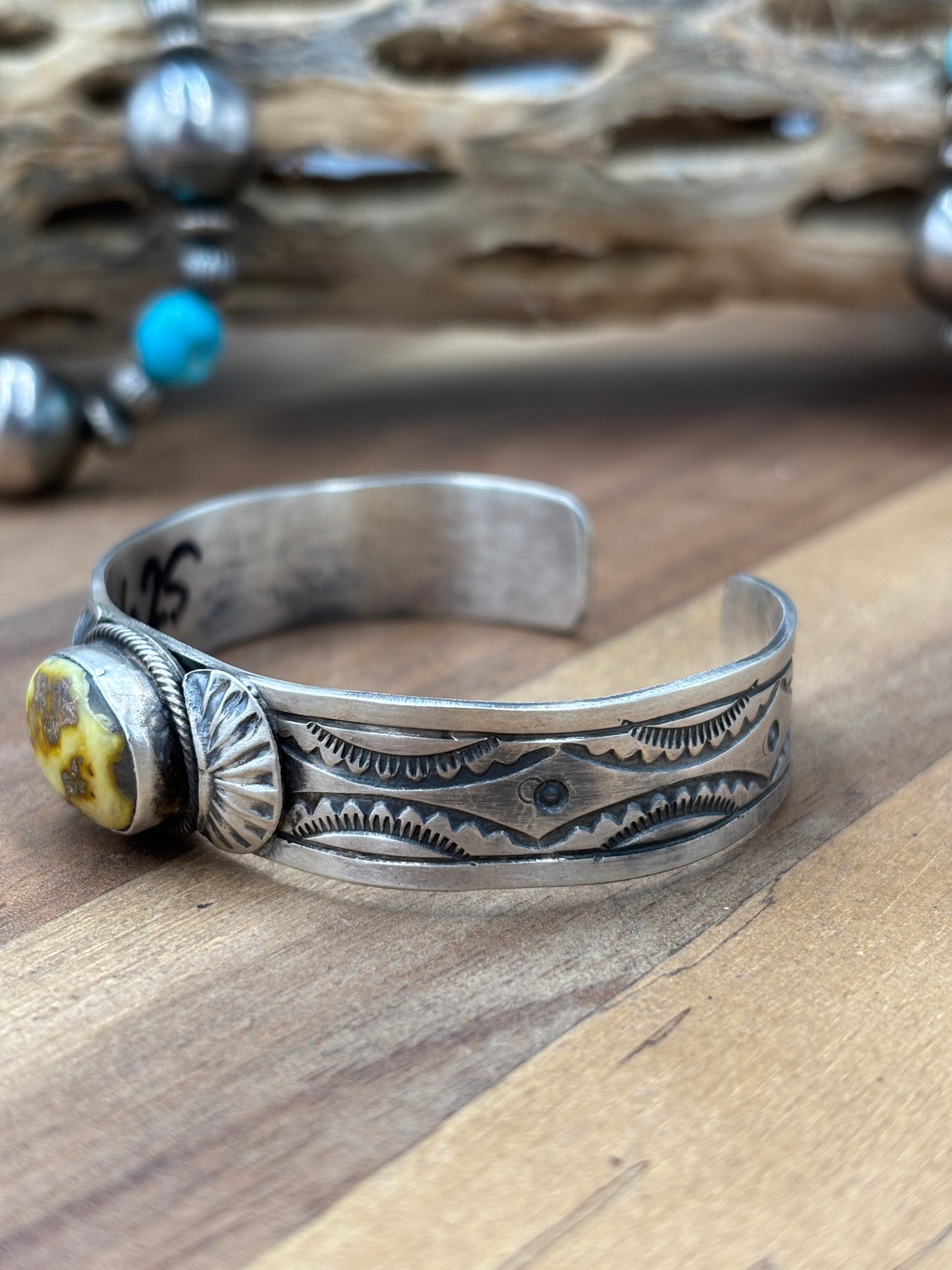Palomino #92-11 Cuff by Tillie John, Navajo