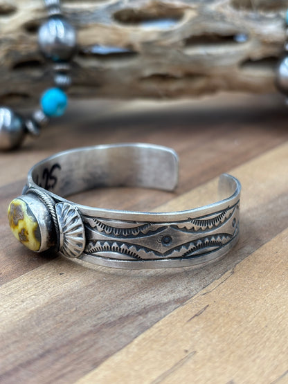 Palomino #92-11 Cuff by Tillie John, Navajo