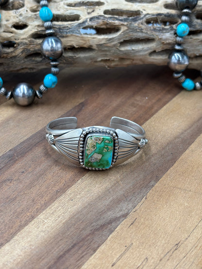 Sonoran Turquoise #92-12 Cuff by Gabriel Jurardo, Mexican