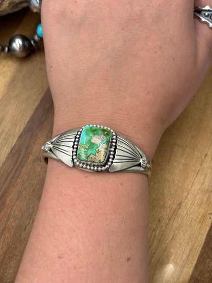 Sonoran Turquoise #92-12 Cuff by Gabriel Jurardo, Mexican