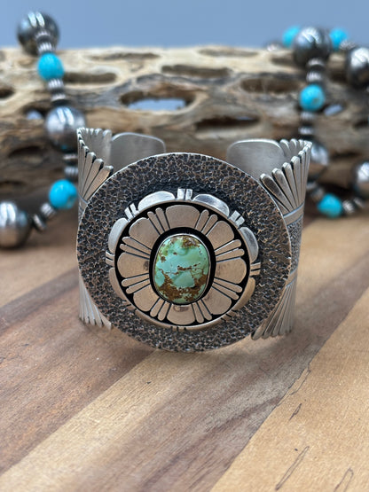 Sonoran Turquoise #92-13 Cuff by D Benally, Navajo