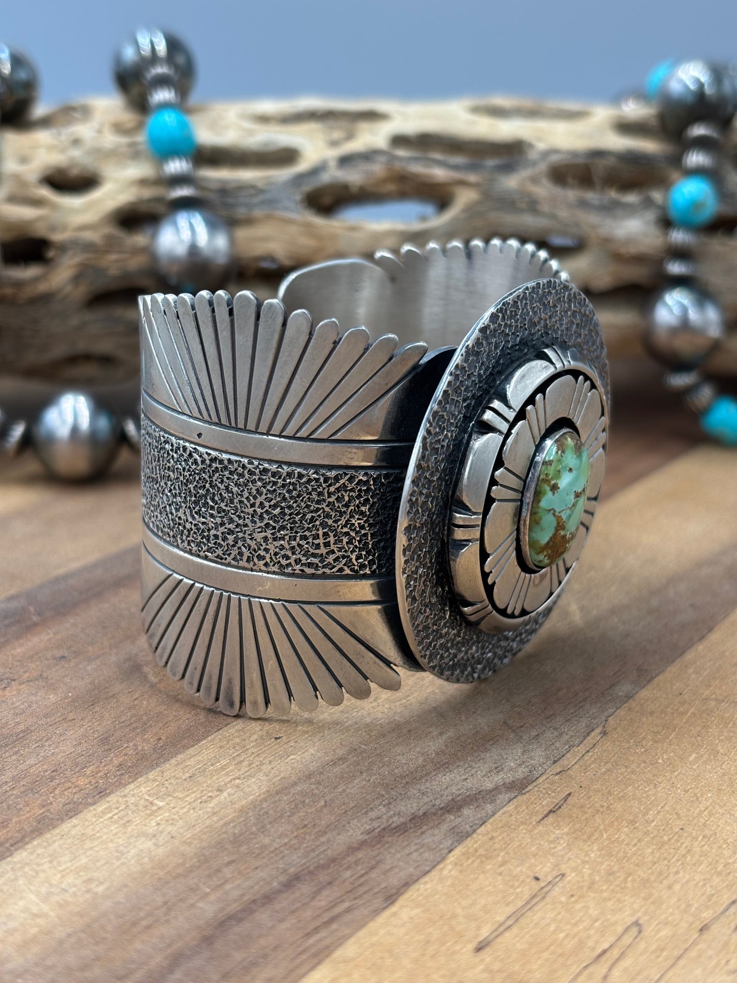 Sonoran Turquoise #92-13 Cuff by D Benally, Navajo