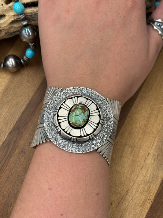 Sonoran Turquoise #92-13 Cuff by D Benally, Navajo