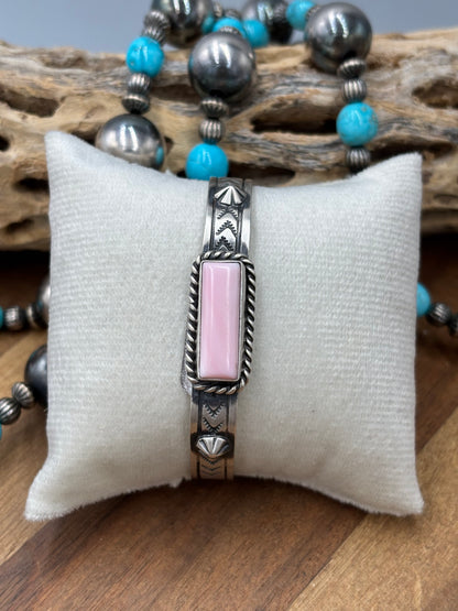 Pink Conch #96-46 Cuff by Rick Enriquez, Navajo