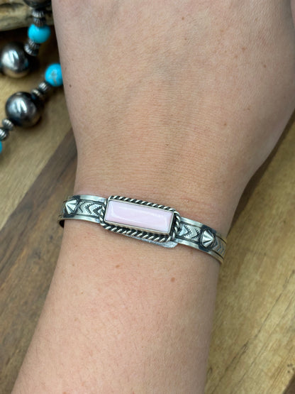 Pink Conch #96-46 Cuff by Rick Enriquez, Navajo