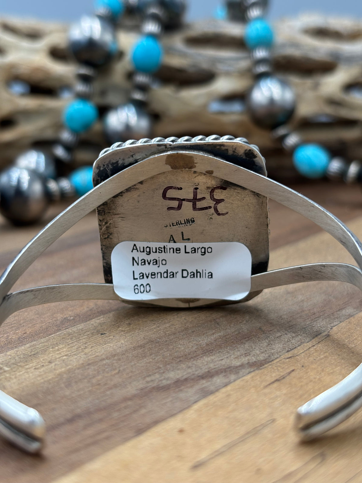 Lavender Dahlia #96-44 Cuff by Augustine Largo, Navajo