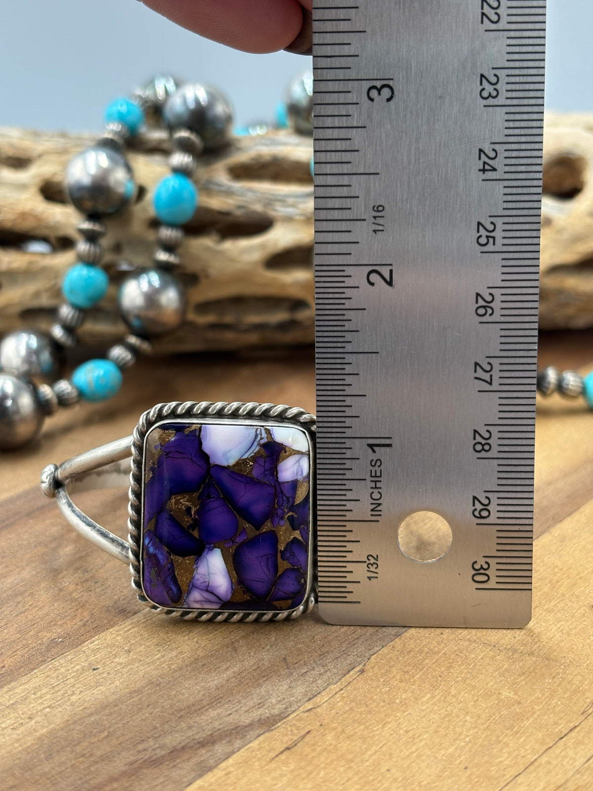 Lavender Dahlia #96-44 Cuff by Augustine Largo, Navajo